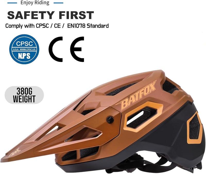 BATFOX Bike Helmet,Mountain Bike Helmet Helmets for Men Women Adults Youth - Image 2